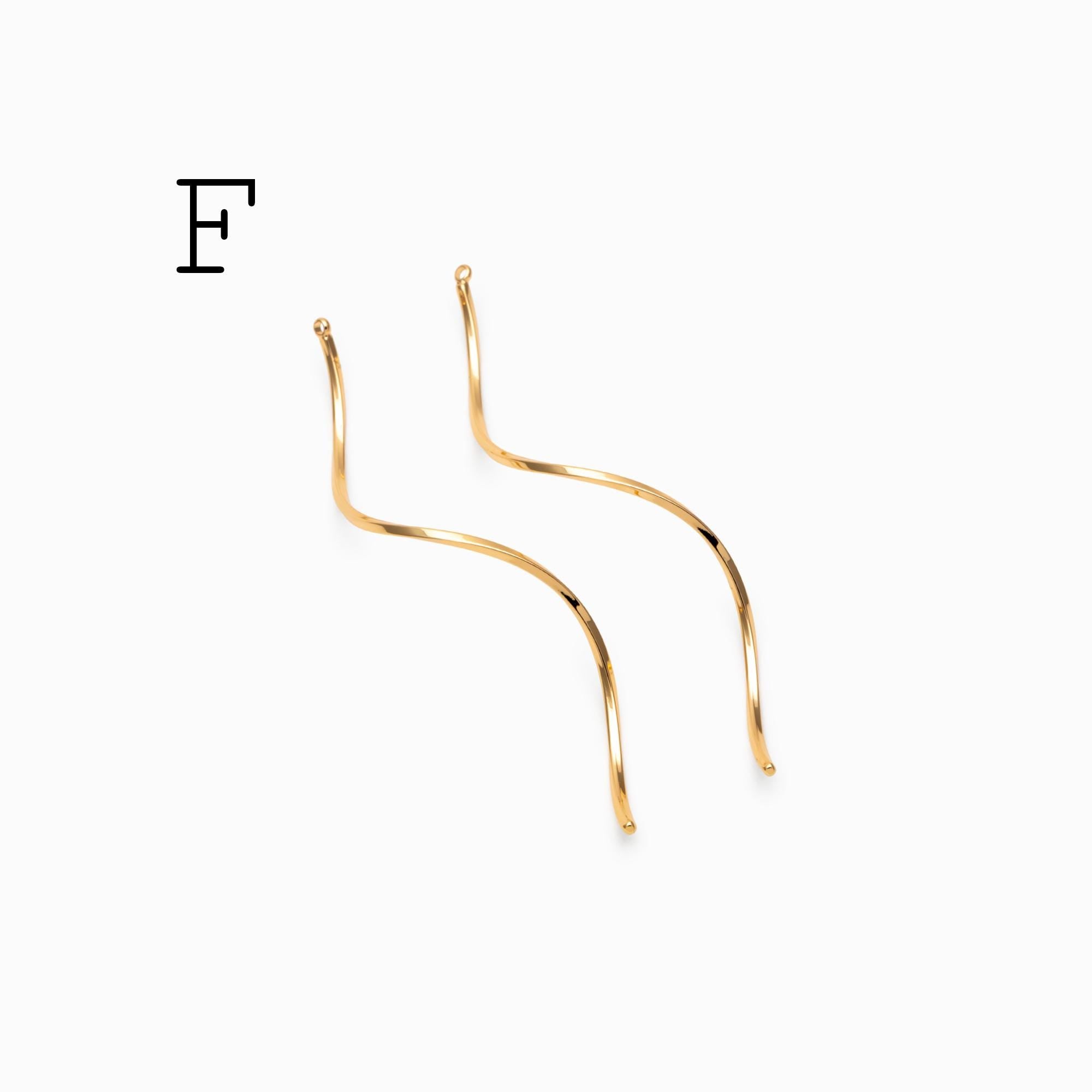 10pcs Gold/ Silver Earring Wire Charms, Gold/ Rhodium plated Brass Chain Bar Pendants, Earwire Connector Findings (GB-454)